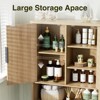 Over The Toilet Storage Cabinet with Adjustable Shelf, Tall Wood Rack Bathroom Organizer, Natural Oak - 3 of 4