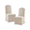 Set of 2 Cadman High Back Dining Chairs with Skirts Beige: Upholstered Parsons Style, Foam-Filled, Wood Legs - 3 of 4