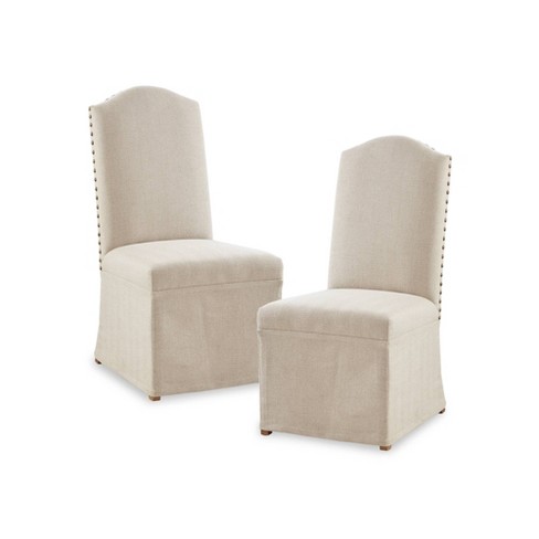 Set Of 2 Cadman High Back Dining Chairs With Skirts Beige Target