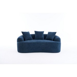 TIRAMISUBEST Double-Seat Compression Sofa-Chenille Fabric with Full Sponge Cushions & 2 Pillows for Living Room, Apartment, or Office - 1 of 4