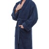 ESKYMODE Mens Terry Cotton Bathrobe, Ankle Length Long Towel Bath Robe - 4 of 4