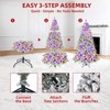6ft Pre-Lit Flocked Christmas Tree with 250 LED Lights, 1000 Hinged Branches, Metal Stand, Multi-Color & Warm White Lighting - 4 of 4