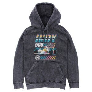 Mens Indy 500 Chrome Retro Race Car Lightweight Hoodie - 1 of 4
