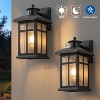 C Cattleya 2 Pack Motion Sensor Dusk to Dawn Outdoor Wall Lantern Sconce with Clear Seeded Glass - 2 of 4