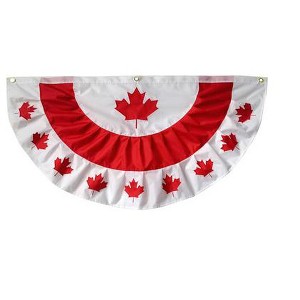 Canadian Maple Leaf 48" x 24" Pleated Bunting with Brass Grommets Briarwood Lane - 1 of 4