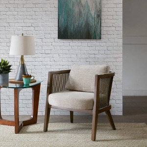 Sonia Accent Chair Camel Light Brown: Upholstered Polyester & Viscose, Rubberwood Frame, No Assembly Required - 1 of 4
