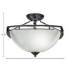 Toltec Lighting Uptowne 3 - Light Flush Mount in  Dark Granite with 13.5" White Muslin Shade - 2 of 2