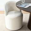 Dining Chairs Set of 3 Chenille Upholstered Dining Chair with Wheels Modern Round Dining Room Chair for Kitchen,Living Room -Tanpinhause - 4 of 4