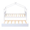 NicBex Twin Size Loft Bed Roof Shape Pine Bed Frame with Twin Trundle and Headboards for Bedroom, No Box Spring Required - 3 of 4