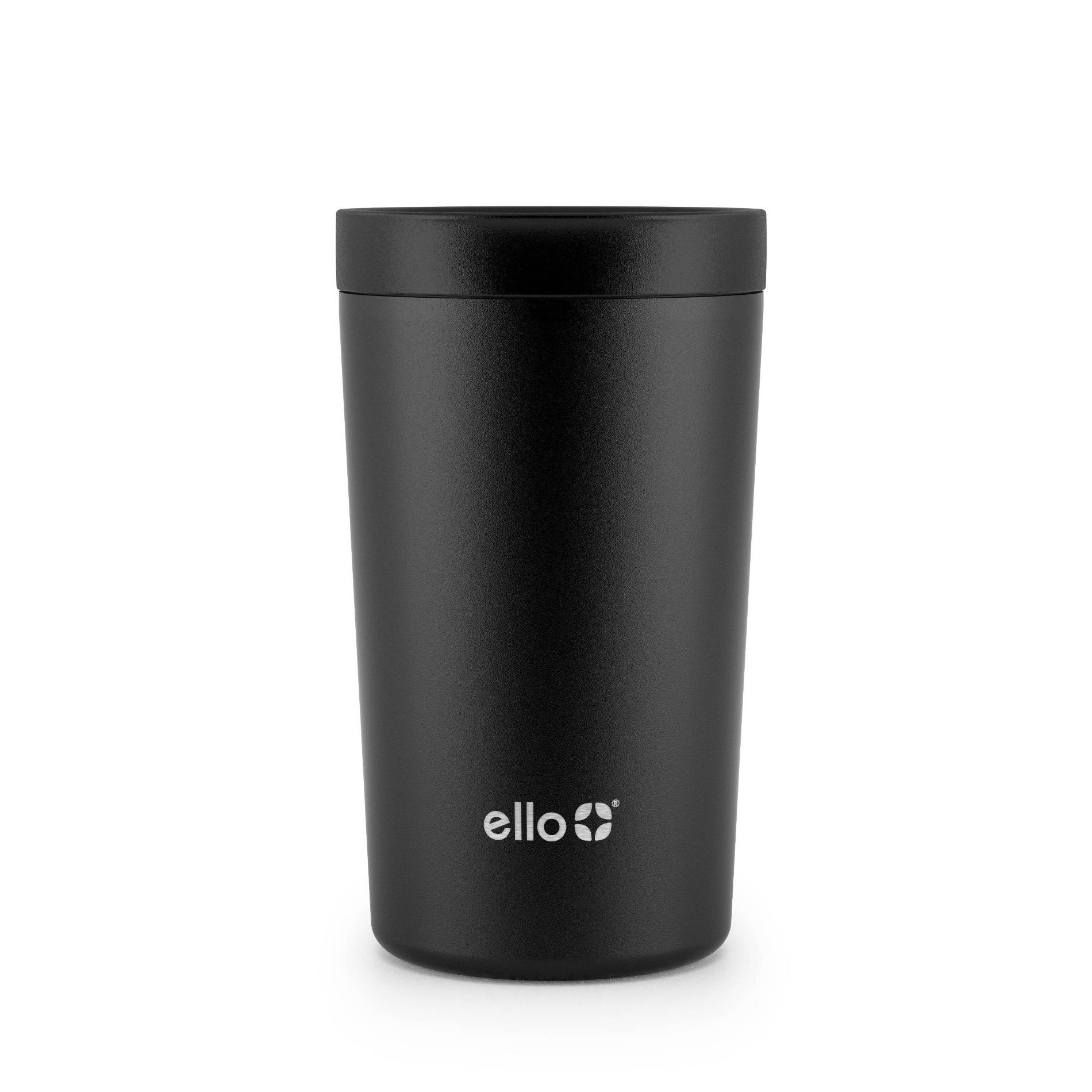 Ello Jones 11oz Vacuum Insulated Stainless Steel Travel Mug Black: Coffee Cup for Hot & Cold Beverages, Dishwasher-Safe
