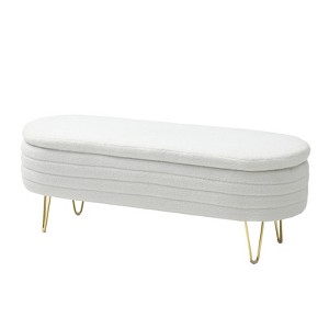 GustoWave Storage Bench Modern Entryway Bench End of Bed Bench Ottoman Versatile Seating with Hidden Storage Support Legs - 1 of 4