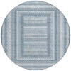 Denim Blue And Ivory Geometric Washable Indoor Outdoor Area Rug - 4 of 4