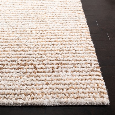 Luxe Cozy Comfort Hand-Tufted White & Beige Round Shag Rug
