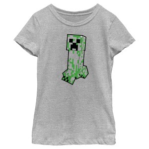 Girl's Minecraft Creeper Creepin' Large T-Shirt - 1 of 4