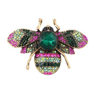 Anna-Kaci Crystal Rhinestone Bee Crystal Rhinestone Brooch Pin - Elegant Enamel Insect Flower Jewelry for Women & Men - 1 of 4
