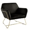 CAVINAS Velvet Accent Chair with Mid-Height Backrest and Metal Base,Modern Upholstered Living Room Chairs,Reading Chairs for Living Room - 2 of 4