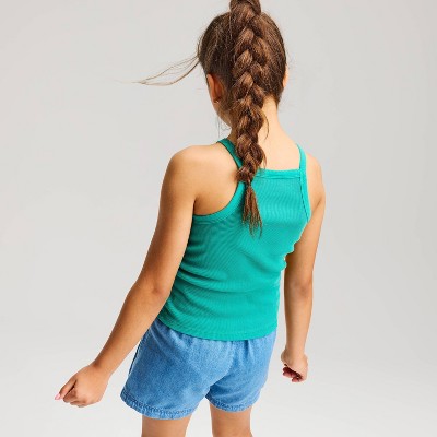 Cat & Jack Girls' Washed Ribbed Tank Top - Cat & Jack™ Green M — фото 2