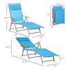 Set of 2 Wicker Chaise Lounge Chair Outdoor Patio Lounger with 5 Adjustable Back, Wheels, Cushion, and Armrests - 3 of 4
