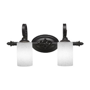 Toltec Lighting Elegante 2 - Light Vanity in  Dark Granite with 4" White Muslin Shade - 1 of 1