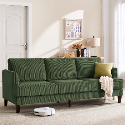 Gericco 3 Seater Sofa Couch with Deep Seats, 89" Mid Century Modern Upholstered Sofa, Comfy Corduroy Sofas with Armrests
