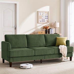 Gericco 3 Seater Sofa Couch with Deep Seats, 89" Mid Century Modern Upholstered Sofa, Comfy Corduroy Sofas with Armrests - 1 of 4