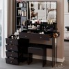 YONWAY 3 in 1 Vanity Desk with Mirror, 5 Drawers+Cushioned Stool Vanity Table Set, 2 AC+2 USB Power Station, Hair Dryer Stand, 3-color Switch - 2 of 4