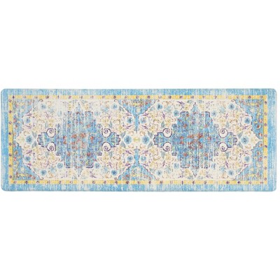 Blue and Ivory Bohemian Anti-Fatigue Standing Mat