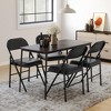 4 Pack Folding Chairs with Padded Cushions, Padded Foldable Chair Hold Up to 350 Pounds, Portable Black Folding Chair - 2 of 4