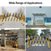 Security Gate Safety Barrier - 16ft Retractable Expandable Metal Barricade, Folding Driveway Gate with Wheels, Yellow/Black - 2 of 4