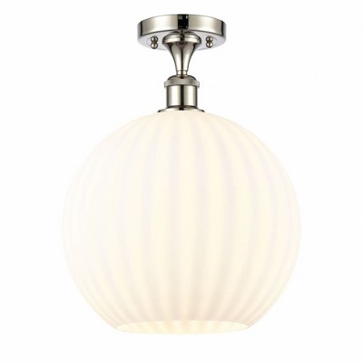 White Venetian - 1 Light Semi-Flush Mount In Modern Style-14.75 Inches Tall and 12 Inches Wide