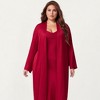 Anna-Kaci Lounge Women's Plus Size Long Robe Set with Soft Draped Silhouette and Smooth Flowing Fabric for an Layered Lounge Look - 3 of 4