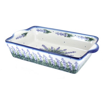 Blue Rose Polish Pottery 43D WR Unikat Loaf Baker with Handles