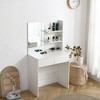 Gulches White Vanity Tables Desk with Large Mirror and Adjustable Lighting - 3 of 4