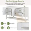 NicBex Sideboard Cabinet with Mirrored Doors Elegant Retro Buffet Cabinet with Bottom Shelf for Kitchen,Living Room,White - 4 of 4