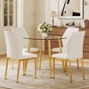 5-Piece Dining Set with Glass Table and 4 PU Armless Chairs - 2 of 4