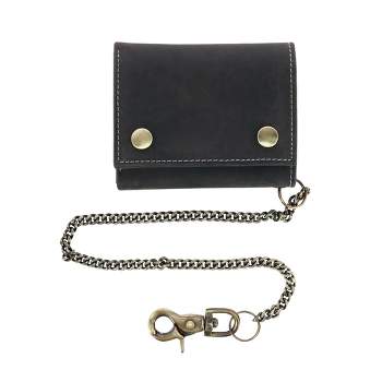 CTM Men's RFID Hunter Leather Chain Wallet