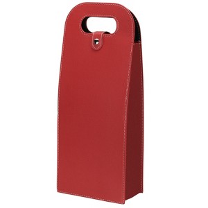 Unique Bargains Foldable Reusable Leather Wine Gift Bags for Picnic Party - 1 of 4