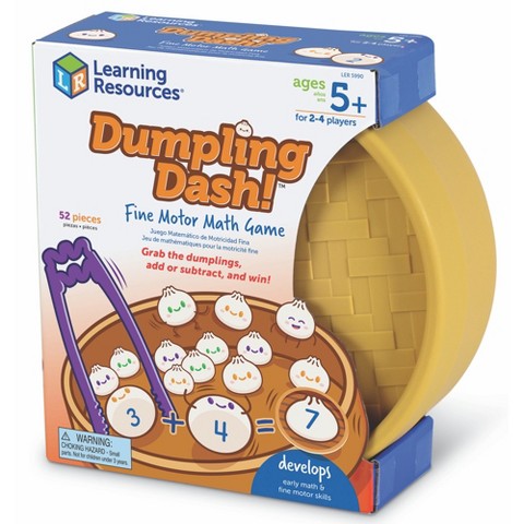 Детские настольные игры Learning Resources Dumpling Dash! Fine Motor Math Game: Educational Board Games for 2-4 Players, Gifts for Ages 5+