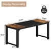 Resenkos Computer Desk, Office Desk, Study Desk,Modern Computer Desk, Industrial Style Desk Computer Workstation,Brown & Black - 2 of 3