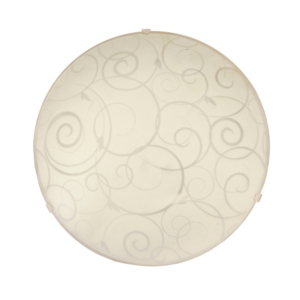 Photos - Chandelier / Lamp Round Flushmount Ceiling Light with Scroll Swirl Design White - Simple Des