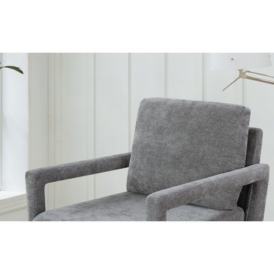 CAVINAS Mid-Century Accent Chair,Set of 1/2,Chenille Upholstery Armchair with Soft Pillow Back,Comfy Lounge Chair for Living Room,Bedroom