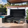 DSVIMOY Patio Seating Sets, 7-Piece Patio Furniture Set with Retractable Canopy and Washable Cushions, Gray & Black, 78.74"*27.56"*59.06" - 4 of 4