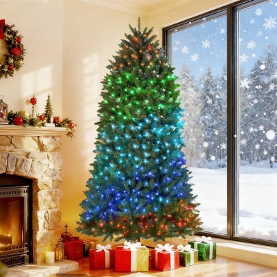 Racxily Pre-Lit Christmas Tree, LED Illuminated Artificial Tree for Holiday Decor