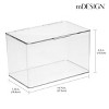 mDesign Plastic Bathroom Vanity Storage Organizer Box, Hinged Lid, Clear - 2 of 4