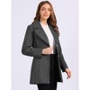 INSPIRE CHIC Women's Elegant Notched Lapel Button Single Breasted Winter Coat - 2 of 4