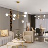 POWLIG 6-Light Vintage Gold Linear Sputnik Chandelier Light, Bulbs not Included - 4 of 4