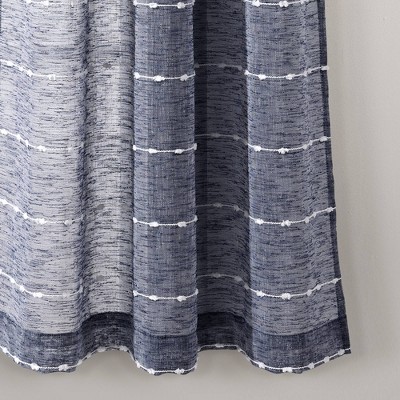 Navy Sheer Polyester Grommet Window Curtain Panels, 38" x 63"