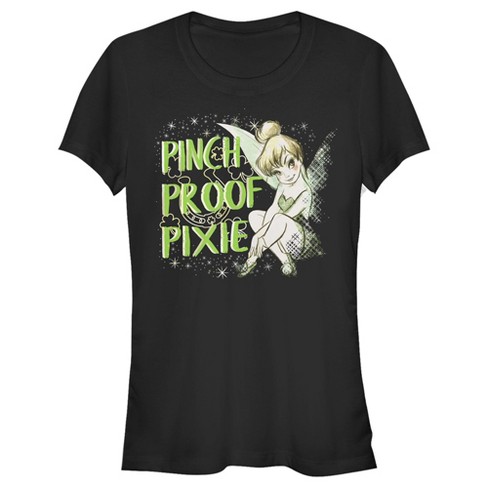 Juniors Womens Peter Pan Peter Pan St. Patrick's Day Tinkerbell Pinch Proof Pixie T-Shirt - image 1 of 4