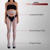 LECHERY Women's Lustrous Silky Shiny Sheer Suspender High-Waisted No Waistband Nylons Pantyhose Tights Stockings (1 Pair) - 3 of 4