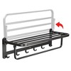Aquaterior 23" Wall Mounted Towel Rack 2 Tier Rail Holder Storage Shelf Hook Bathroom Hotel - 2 of 4